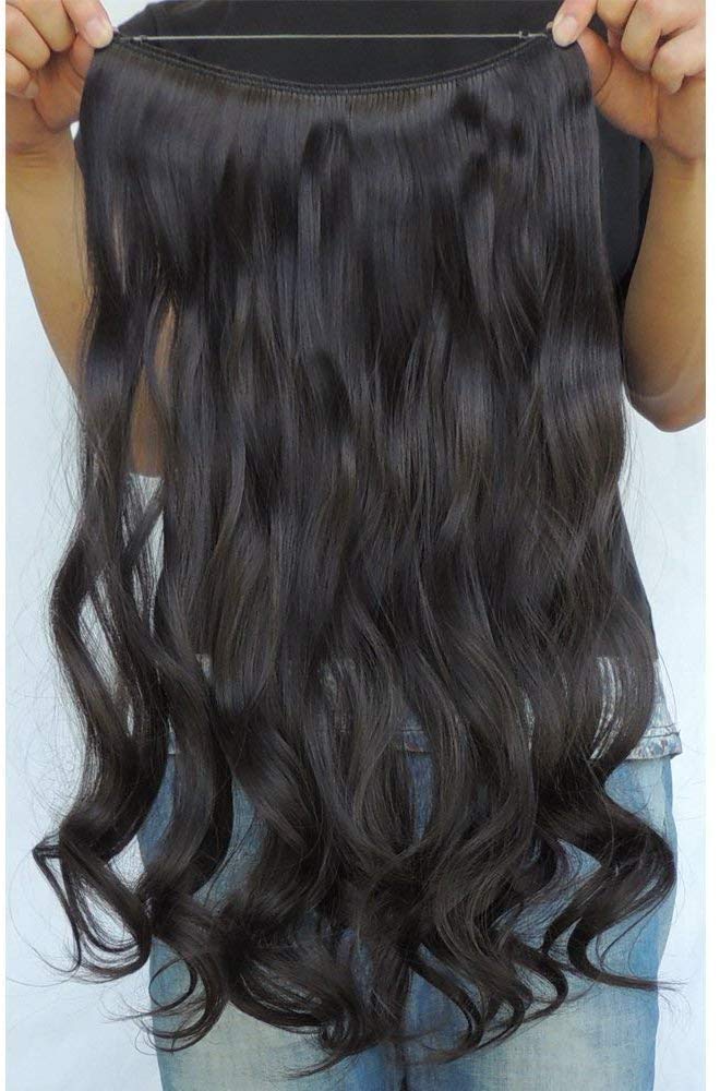 Akashkrishna 22 Inch Natural Black Wavy Hair Extensions for Women - 5 Clip-in Human Hair Piece for Long Voluminous Hairstyles | Perfect for Parties, Weddings & Daily Styling