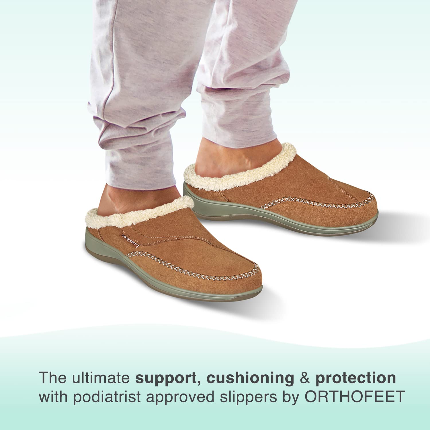 Orthofeet Women's Orthopedic Slippers with Faux Fur Lining - Comfortable House Shoes for Plantar Fasciitis, Arthritis & Diabetic Foot Pain Relief - Perfect for Indoor Relaxation & Post-Surgery Recovery