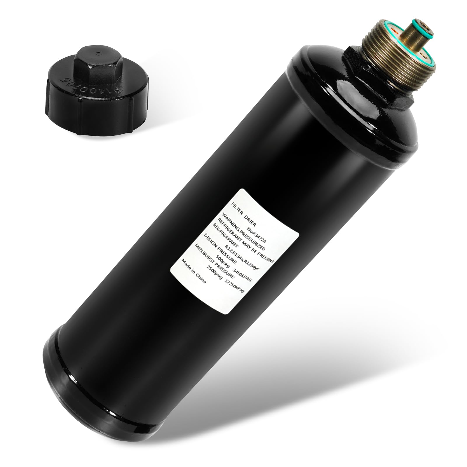 Robinair A/C Recycling Filter-Drier 34724 - Spin-On Replacement Filter for Refrigerant Recovery Machines - Compatible with Models 17700-2K, 34134A, 342000 & More - Perfect for HVAC Repair & Auto AC System Maintenance