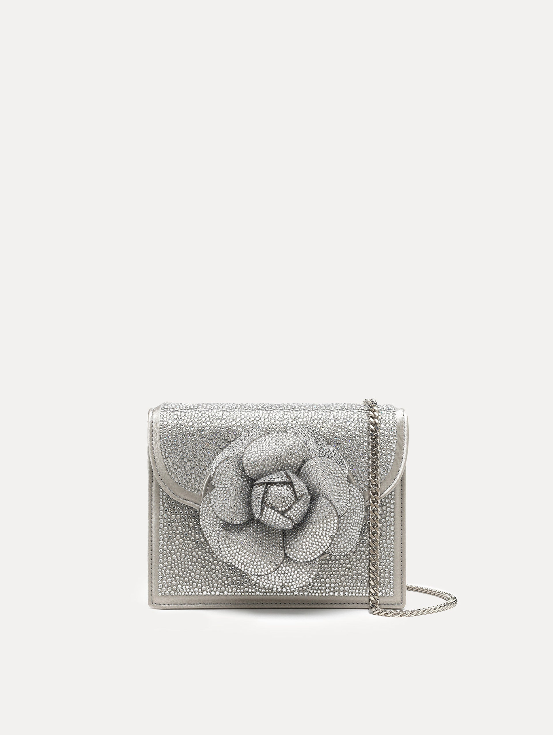 Elegant Crystal Pavé Mini TRO Crossbody Bag for Women | Fashion Evening Clutch Purse | Perfect for Parties, Weddings & Date Nights