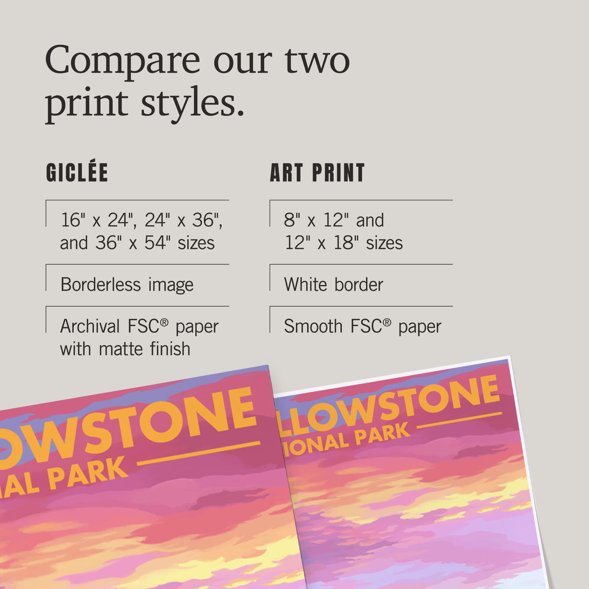 Lantern Press 16x24 Inch Giclee Art Print - Yellowstone National Park Bison Sunset Landscape Wall Decor - Perfect for Living Room, Bedroom & Office
