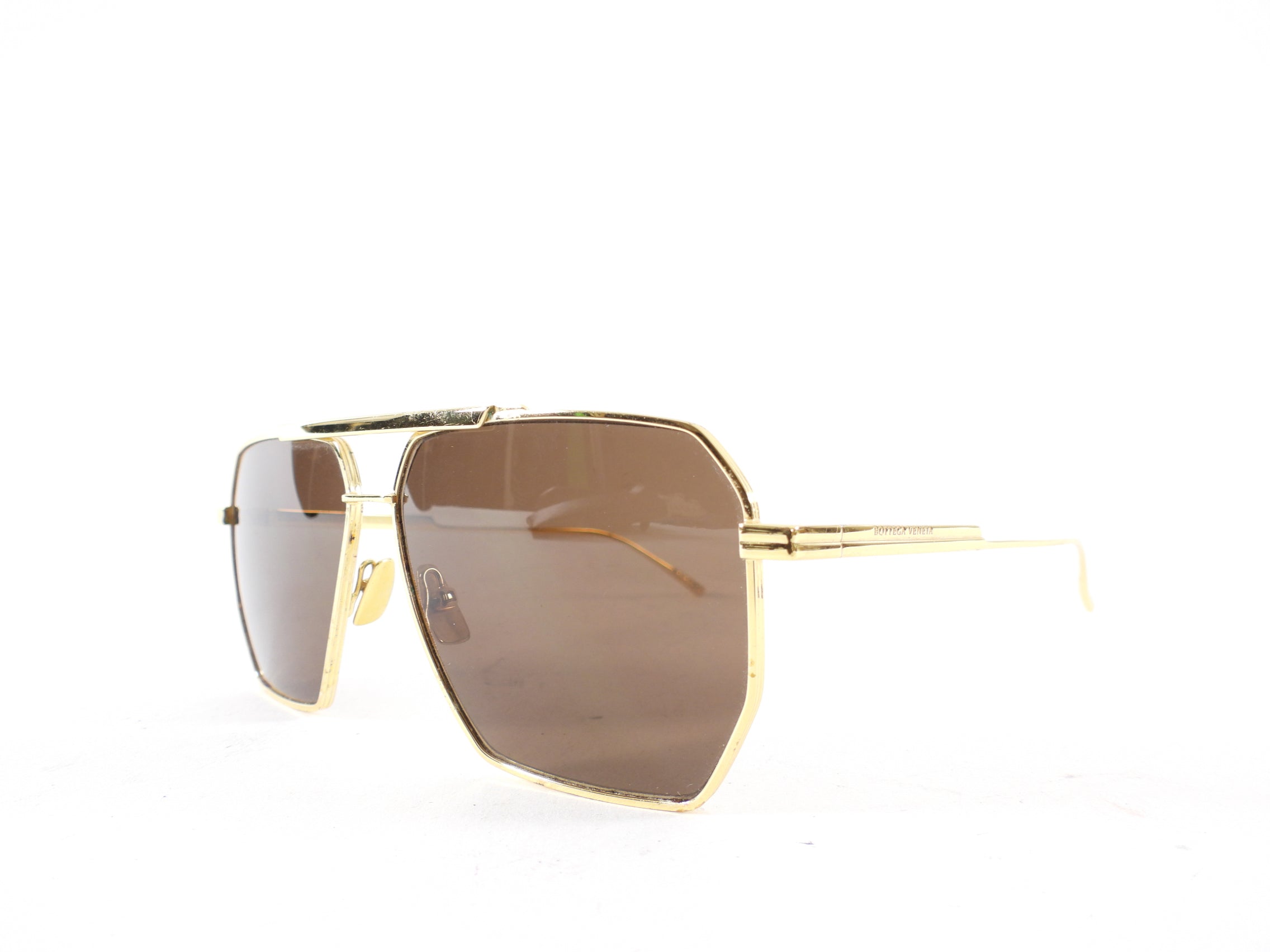 Bottega Veneta BV1012S Gold Rectangular Sunglasses for Women - Luxury Designer Shades for Fashion, Travel & Outdoor Activities