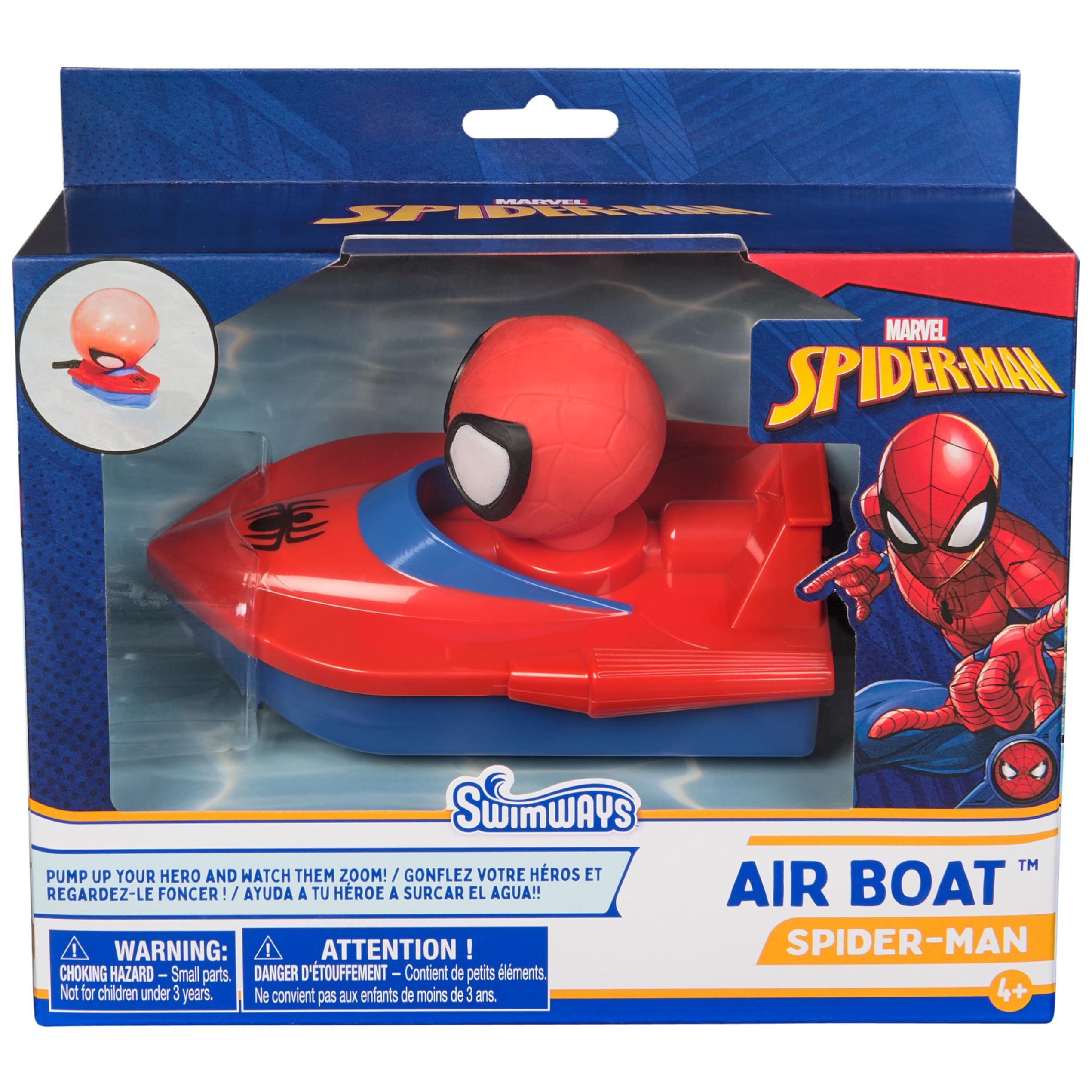 **Swimways Marvel Spidey Air Boat - Kids Pool Float Toy for Ages 4+, Spiderman Inflatable Swimming Accessories for Pool Party & Bath Time Fun**    *(Perfect for summer pool parties, backyard fun, bathtime play, and Spiderman-themed celebrations!)*