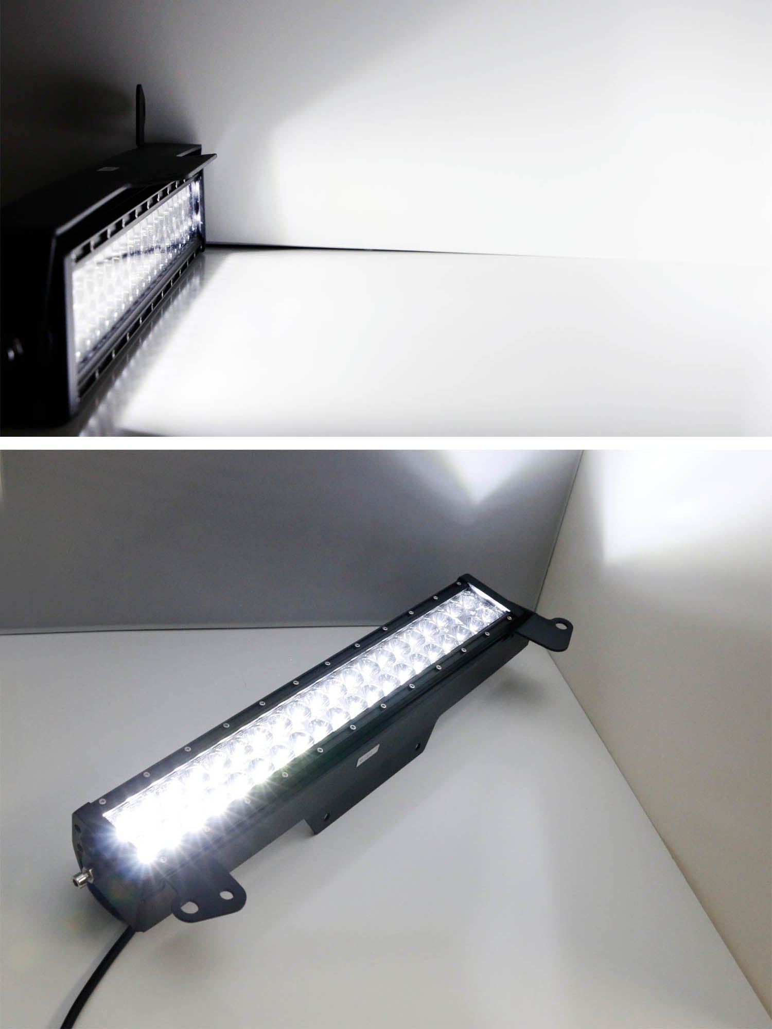 120W 20 LED Light Bar with Lower Bumper Bracket & Wiring Kit - Compatible with 2011-2016 Ford F250 F350 Super Duty - Off-Road, Fog Lights, Hunting & Night Driving