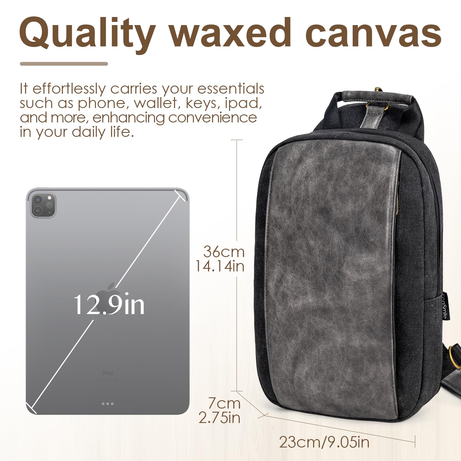 Durable Canvas Messenger Bag for Men & Women - Crossbody Sling Shoulder Bag for Travel, Work & Daily Use | Water-Resistant Satchel with Multiple Pockets for Laptop, Books & Essentials