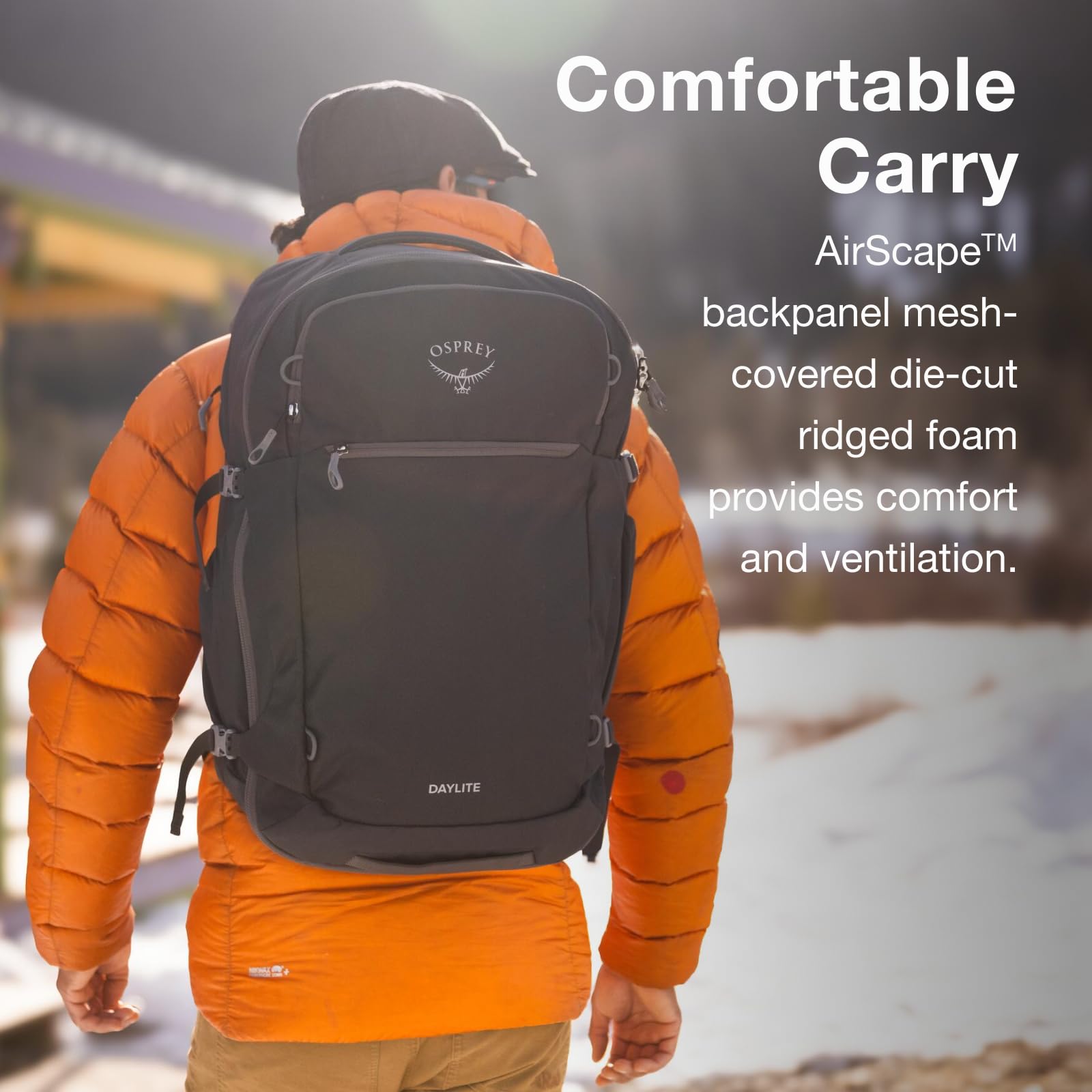 Osprey Daylite 44L Carry-On Travel Backpack - Lightweight Hiking & Airplane Personal Item Black | Perfect for Weekend Trips, Commuting & Outdoor Adventures
