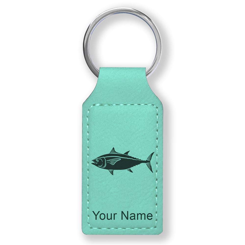 Custom Engraved LaserGram Rectangle Keychain - Tuna Fish Design - Perfect for Gifts, Promotions & Personal Use