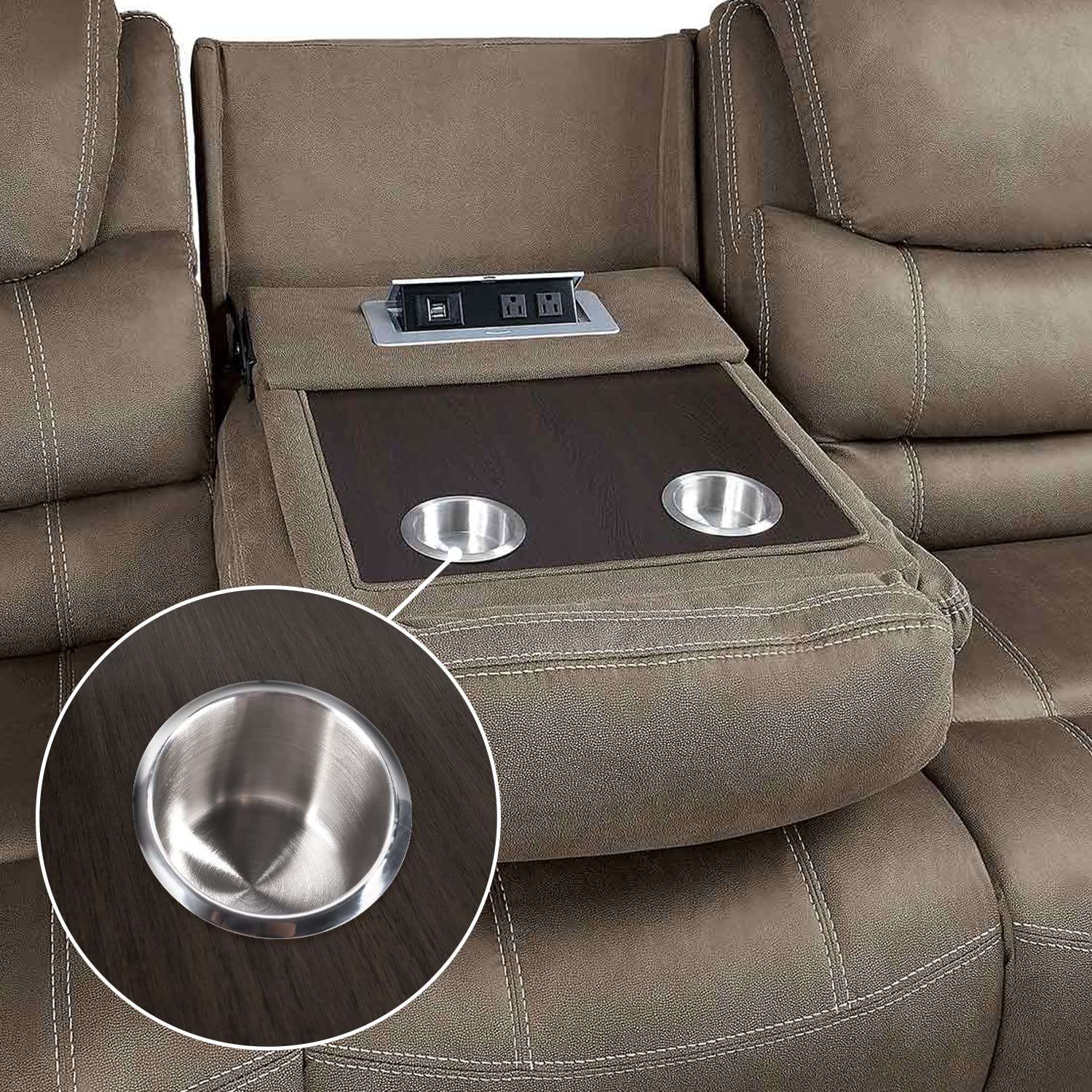 GSE Games & Sports Expert Stainless Steel Cup Holder - Universal Drop-in Drink Holder for Poker Tables, Office Desks, Boats, RVs, Cars & Trucks - Perfect for Gaming, Travel, Work & Outdoor Activities