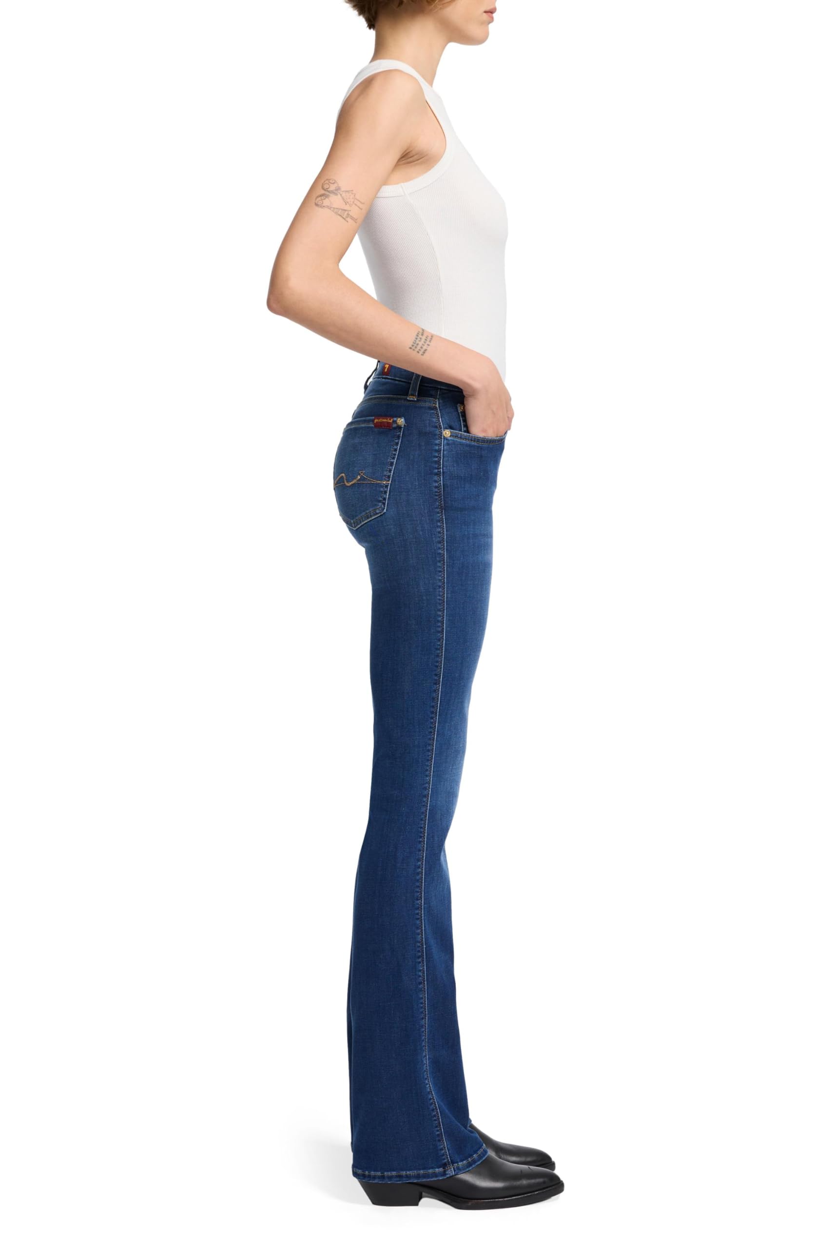 7 For All Mankind Women's Kimmie Bootcut Jeans - High Waisted Stretch Denim Pants for Casual & Office Wear
