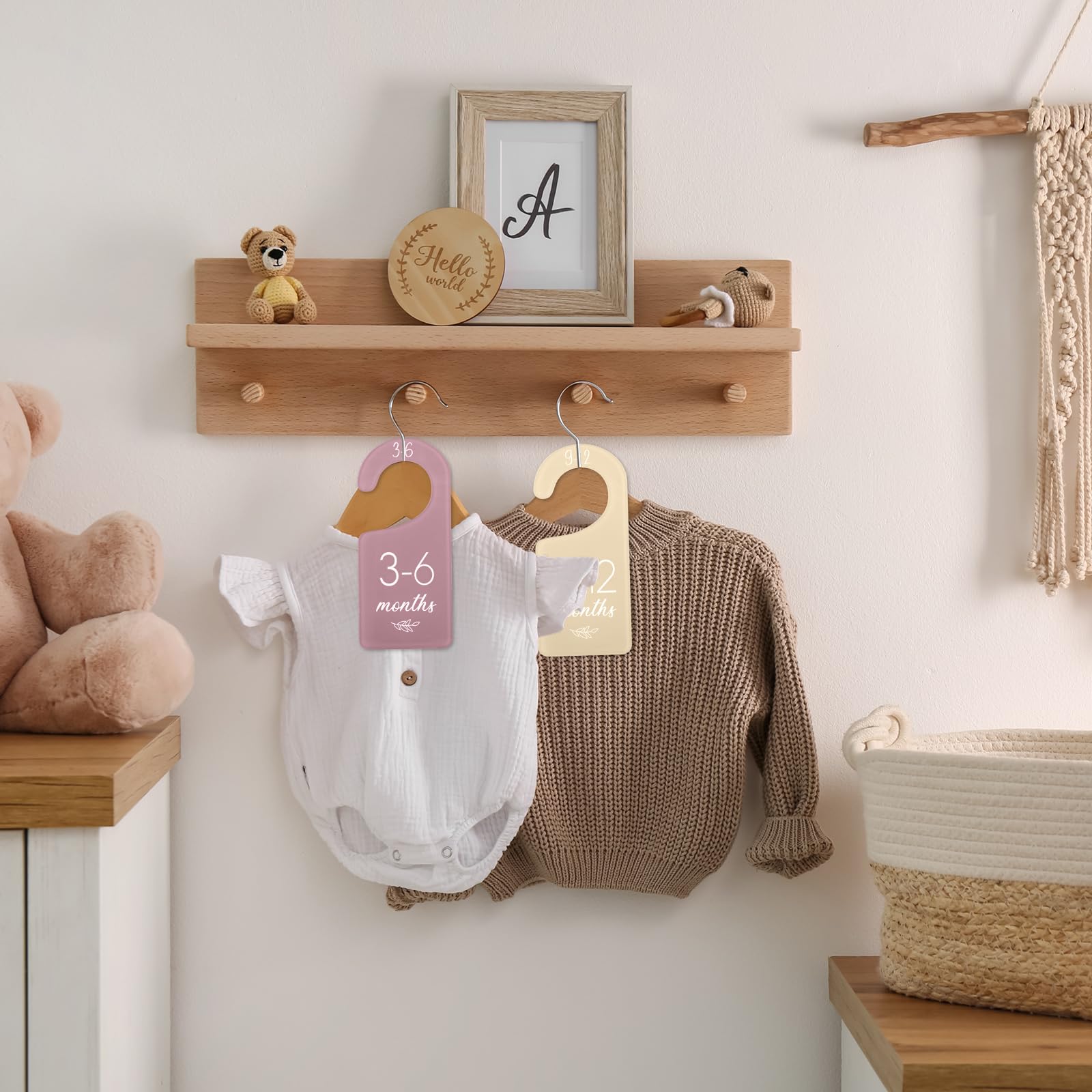 Whaline 8-Piece Boho Baby Clothes Hangers & Closet Organizers - 6.7 x 3 Inch Acrylic Dividers for Nursery, Baby Wardrobe & Kids Room Organization - Perfect for Newborn Clothing Storage & Nursery Decor