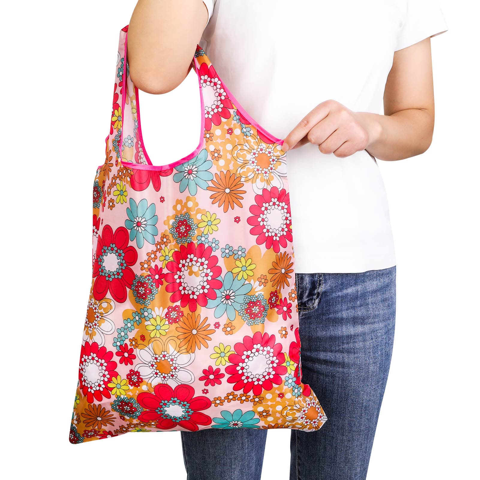 Foldable Reusable Shopping Bags 4pcs - Eco Tote for Groceries & Travel
