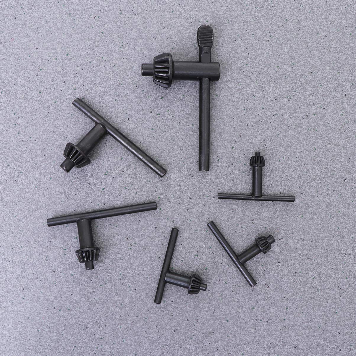 DOITOOL 6PCS Drill Chuck Key Set for Drill Press & Electric Drill - Heavy Duty Metal Chuck Wrench Clamping Tool for Woodworking, Metalworking & DIY Projects
