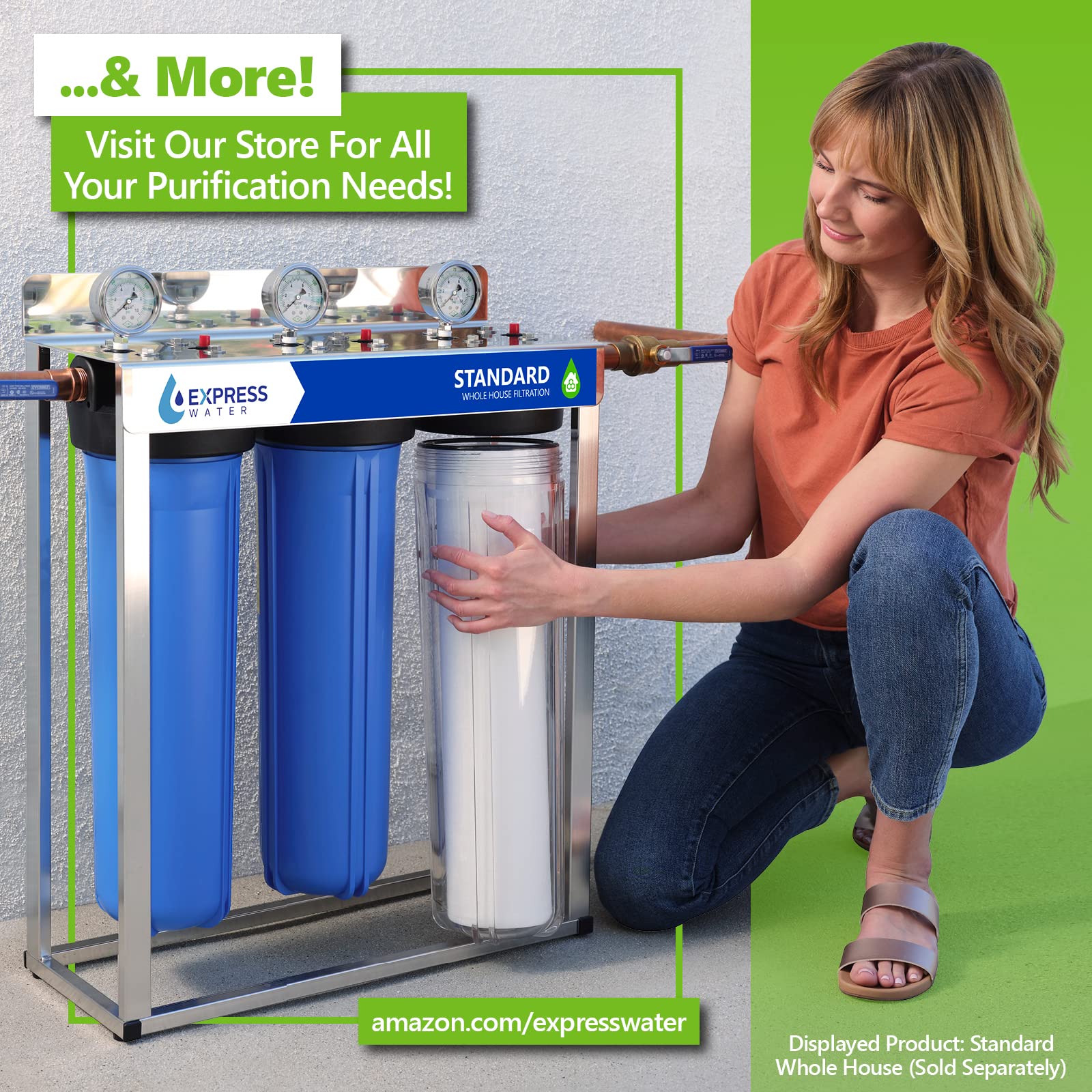 Express Water 6-Month Alkaline Reverse Osmosis Replacement Filter Set – 6 Filters with 100 GPD RO Membrane – 10 Inch Water Filtration System for Clean Drinking & Cooking Water