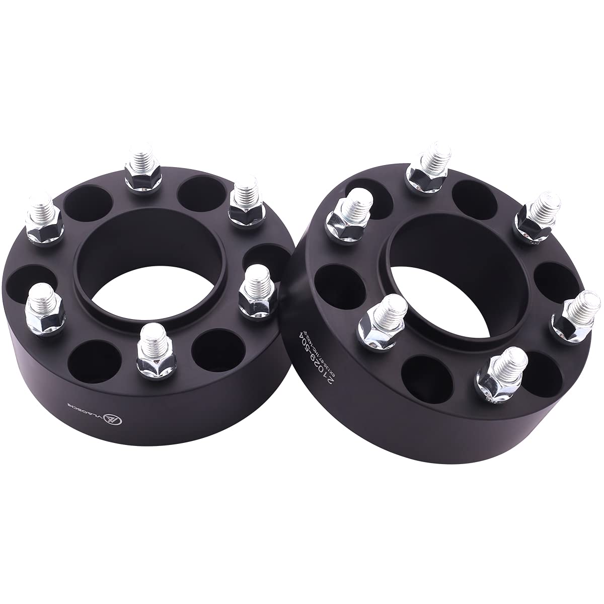 VLAOSCHI 2 Inch 6x135 Hubcentric Wheel Spacers - Black Forged Aluminum with 14x2 Studs - Compatible with Ford F150 (2004-2014), Expedition (2003-2014), Navigator (2003-2014), Mark LT (2006-2014) - Pack of 4 - Perfect for Off-Roading, Lifted Trucks & Custom Wheel Fitment