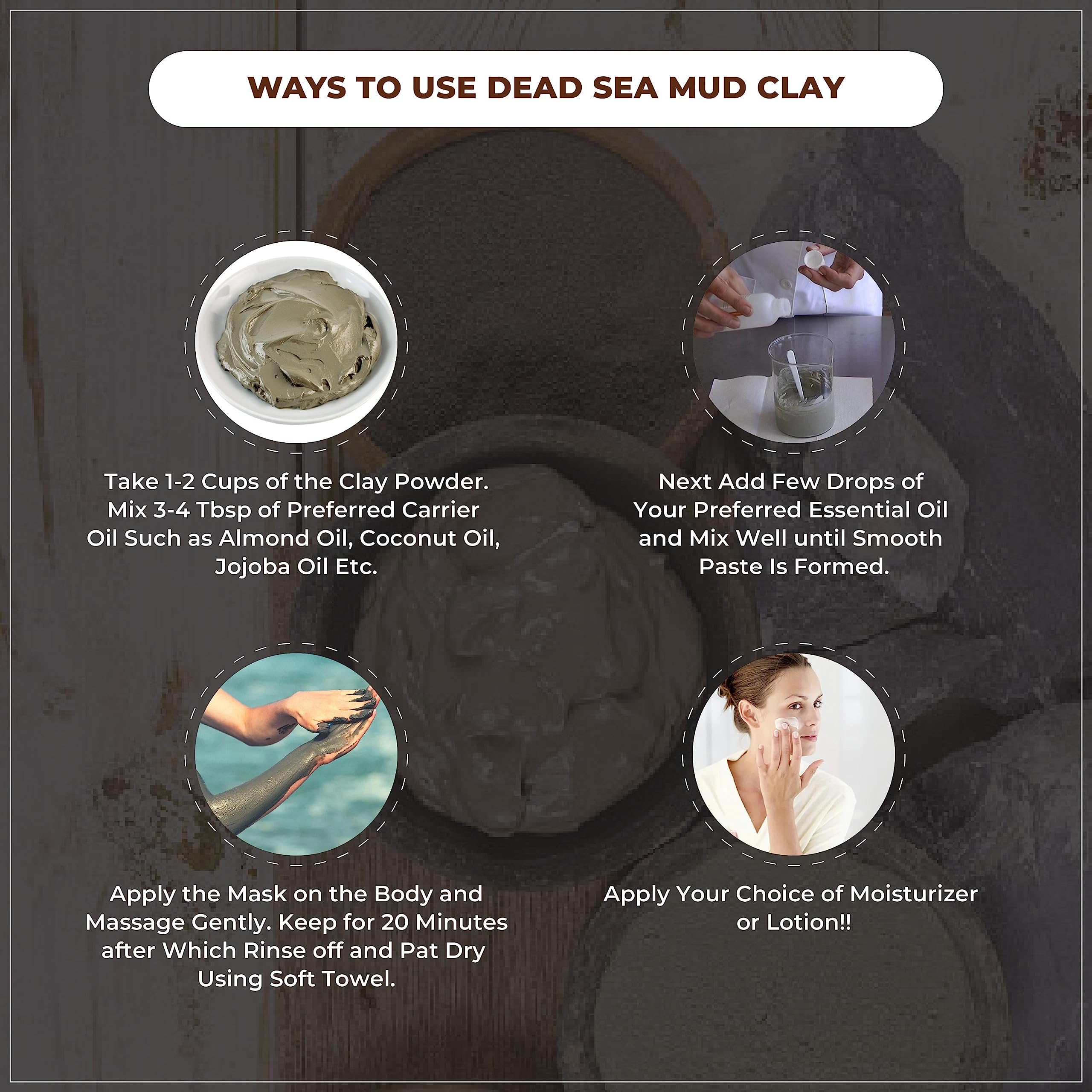 Vedcare 100% Natural Dead Sea Mud Mask - Pure Clay for Face, Body & Hair Care - 200g - Deep Cleansing & Detoxifying - Perfect for Spa, Acne Treatment & Skin Rejuvenation