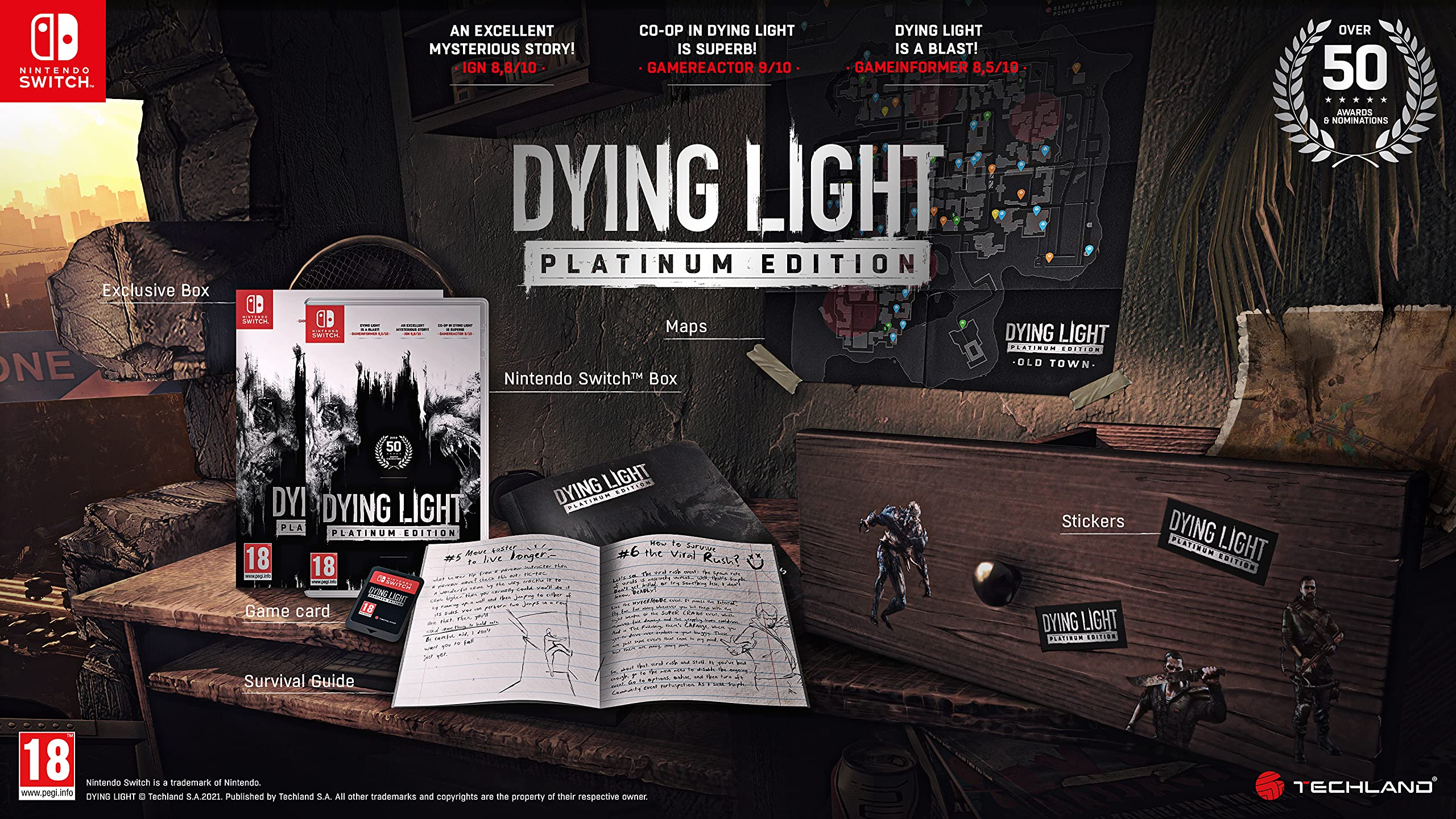 Dying Light Platinum Edition for Nintendo Switch - Open-World Zombie Survival Game | Post-Apocalyptic Adventure & Parkour Action | Perfect for Horror Fans & Gamers on the Go