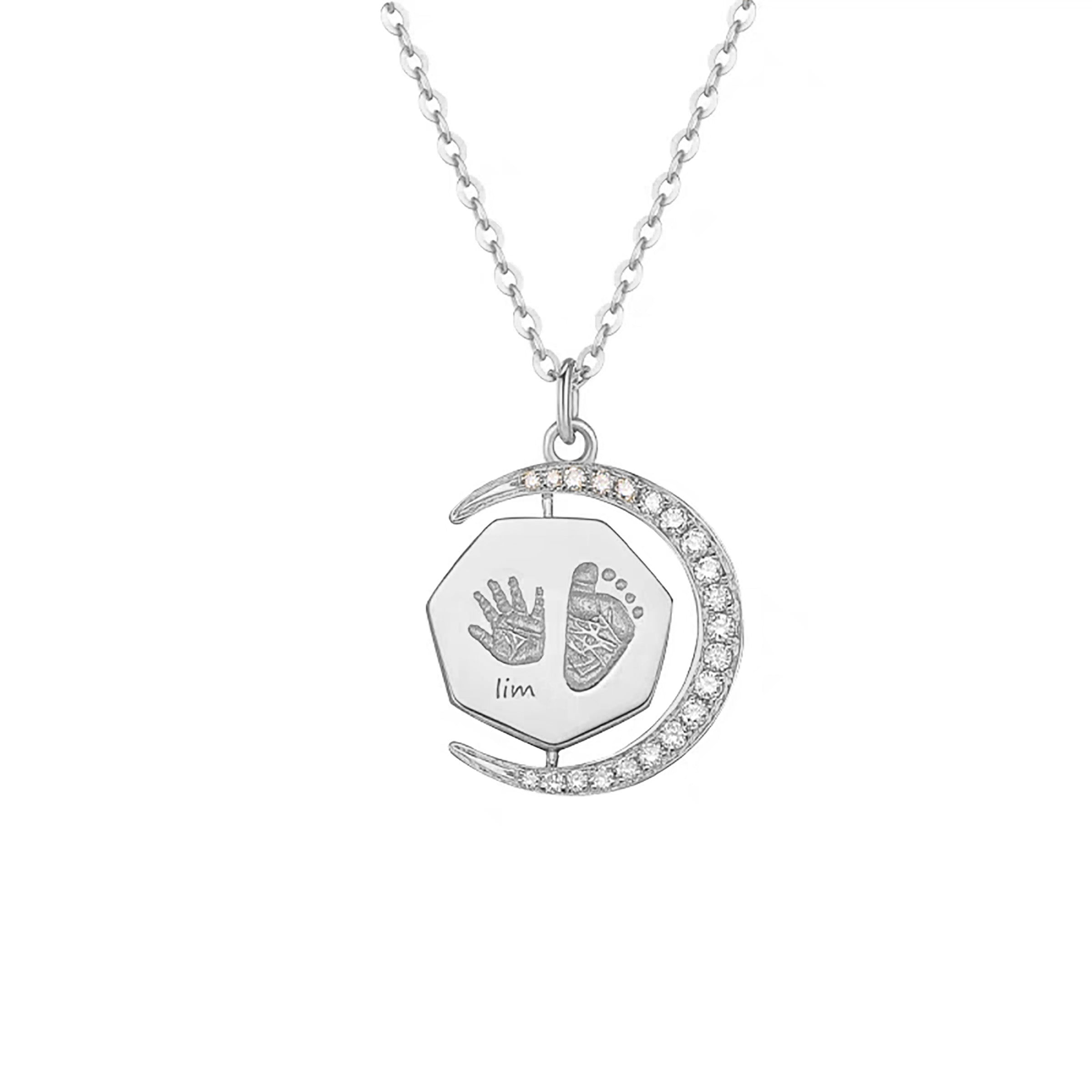 Solid Gold Footprint Necklace - Personalized Jewelry for Moms, Baby Keepsake Gift - Perfect for Mother's Day, Christening & Newborn Celebrations