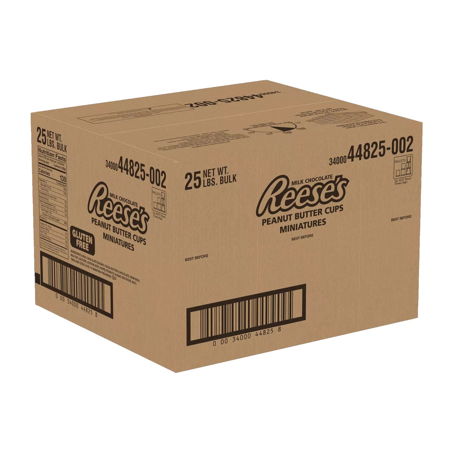 Hershey's Reese's Peanut Butter Cups Mini Size Bulk 25lb Case - Perfect for Halloween Candy, Party Favors & Office Snacks