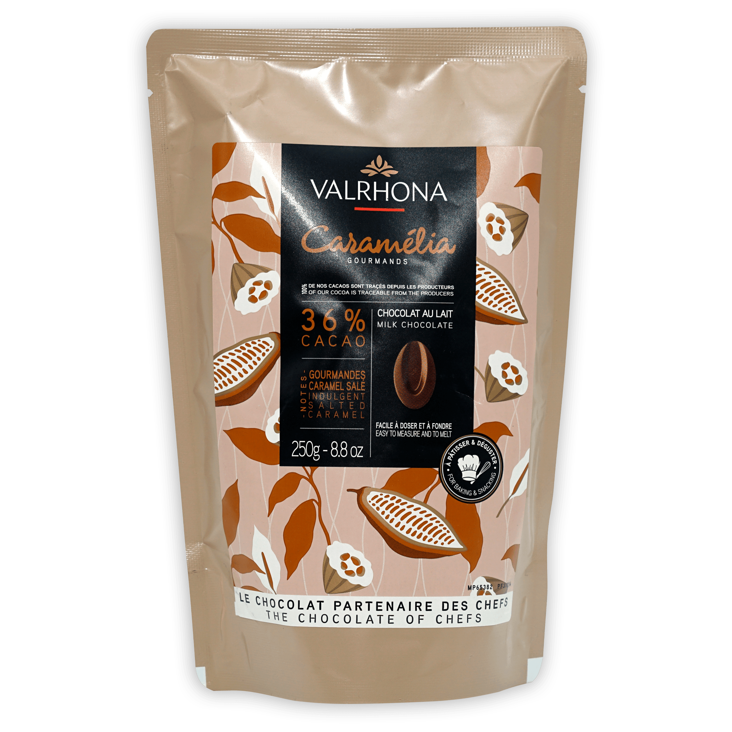Valrhona Baking Feves Caramelia Chocolate 36% - Premium Caramelized Milk Chocolate for Baking, Desserts & Pastry Making - Perfect for Cookies, Cakes & Chocolate Truffles