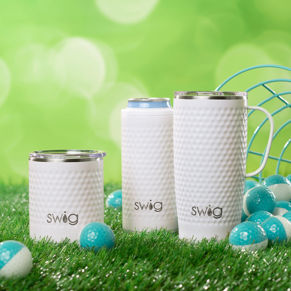 12oz Golf Ball Design Skinny Can Cooler - Perfect for Golf Outings, Tailgates & Outdoor Events