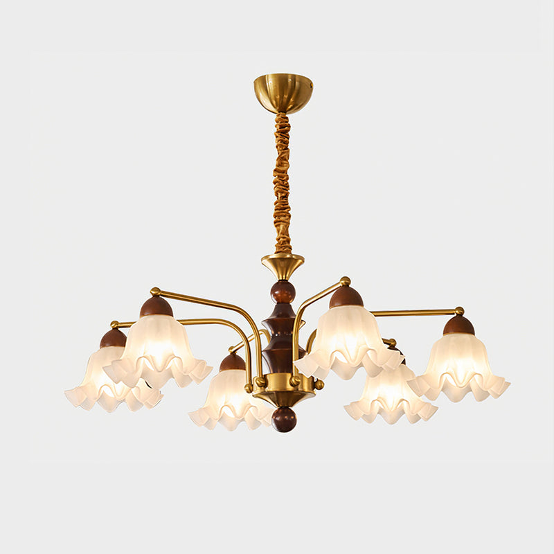 Elegant Blossom Flowers Chandelier - Floral Crystal Ceiling Light Fixture for Dining Room, Bedroom & Living Room Decor