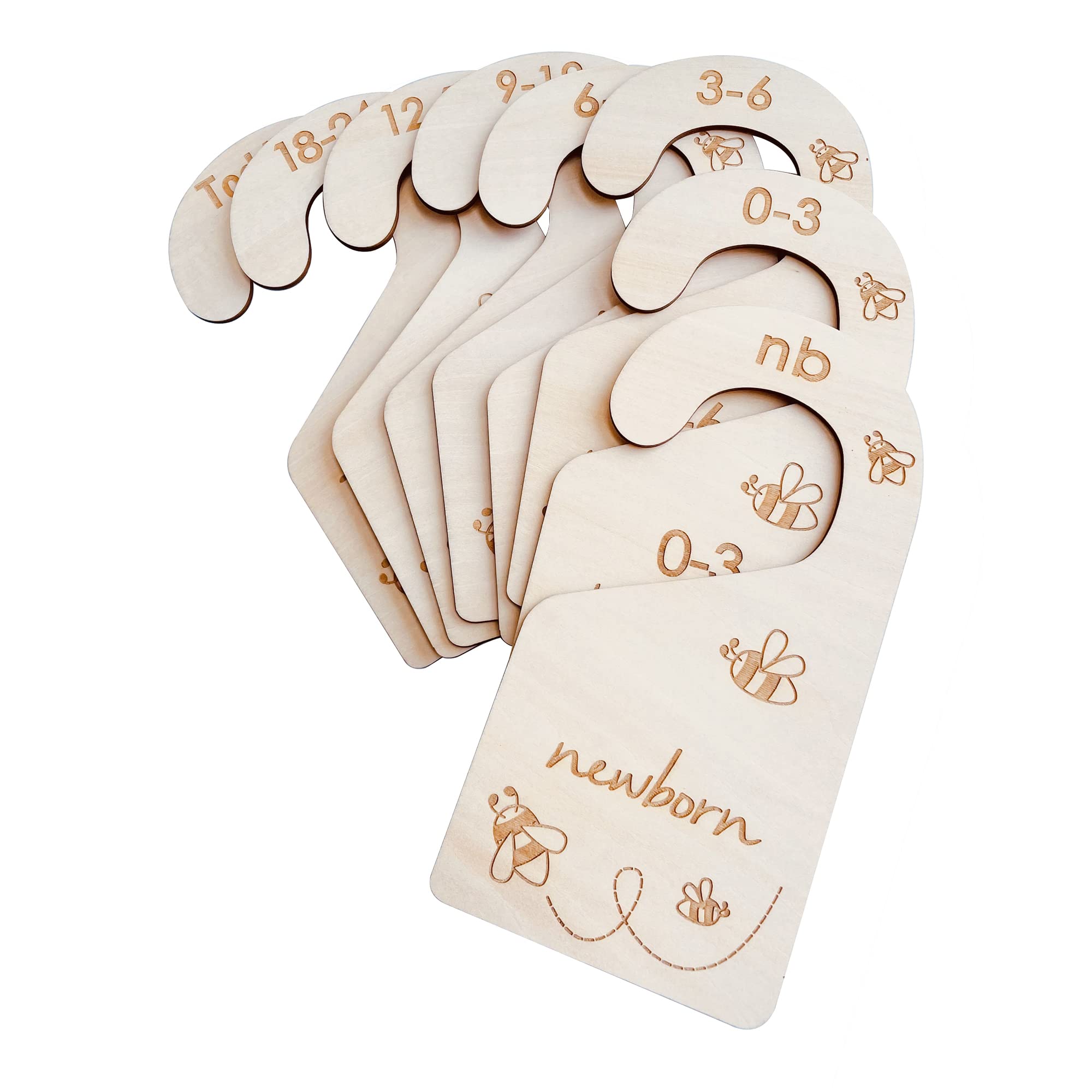 Baby Closet Organizer Dividers - Double Sided Wooden Hanging Clothes Size Dividers for Nursery & Kids Wardrobe - Durable Home Storage Solution for Newborn & Toddler Clothing Organization (Perfect for Nursery Decor & Baby Clothes Sorting)