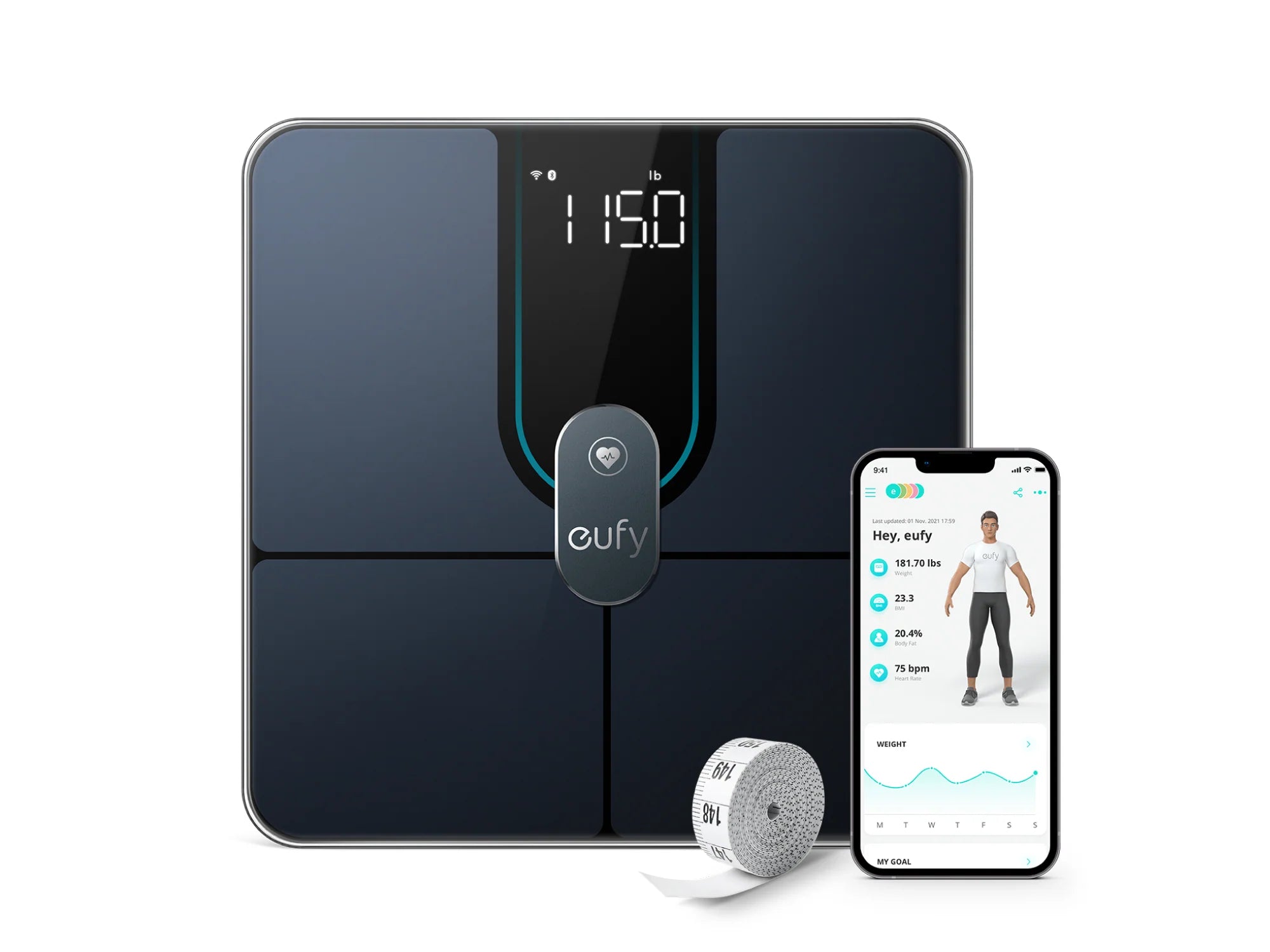 Eufy Smart Scale P2 Pro - Bluetooth Body Fat Scale with App Sync, High Precision Digital Bathroom Scale for Weight Loss & Fitness Tracking - Perfect for Home Gym & Health Monitoring