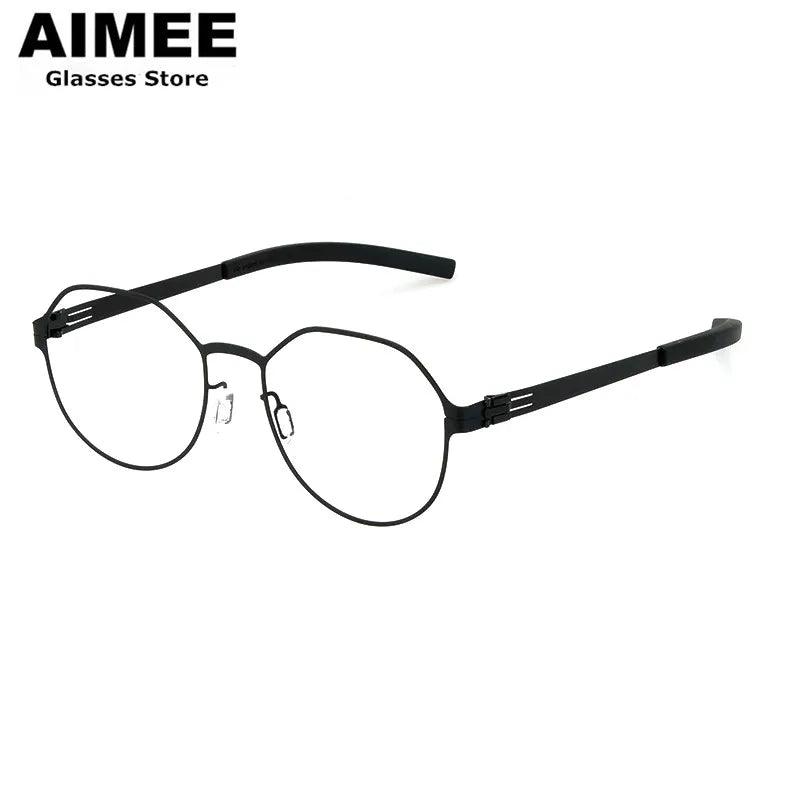 Aimee Women's Full Rim Polygon Round Screwless Steel Eyeglasses 4943 - Stylish & Lightweight Eyewear for Work, Reading & Everyday Use