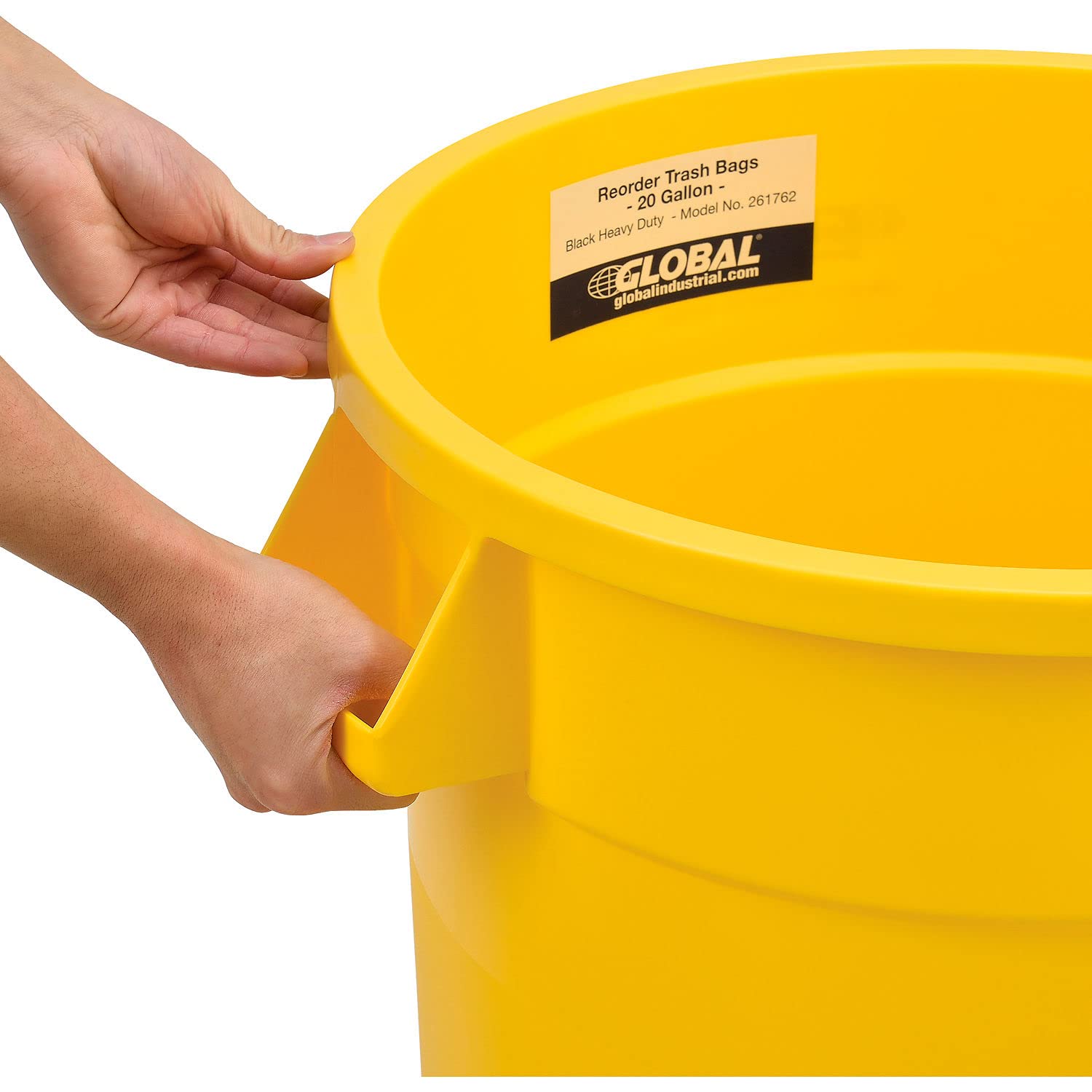 20 Gallon Yellow Plastic Trash Can with Lid - Heavy Duty Commercial Garbage Bin for Office, Kitchen, Warehouse & Outdoor Use - Durable Waste Container for Recycling & Disposal