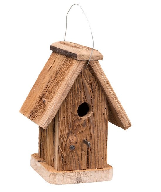Rustic Wren Birdhouse - Eco-Friendly Recycled Mushroom Wood Bird House for Garden & Outdoor Decoration | Attracts Wild Birds & Enhances Backyard Nature