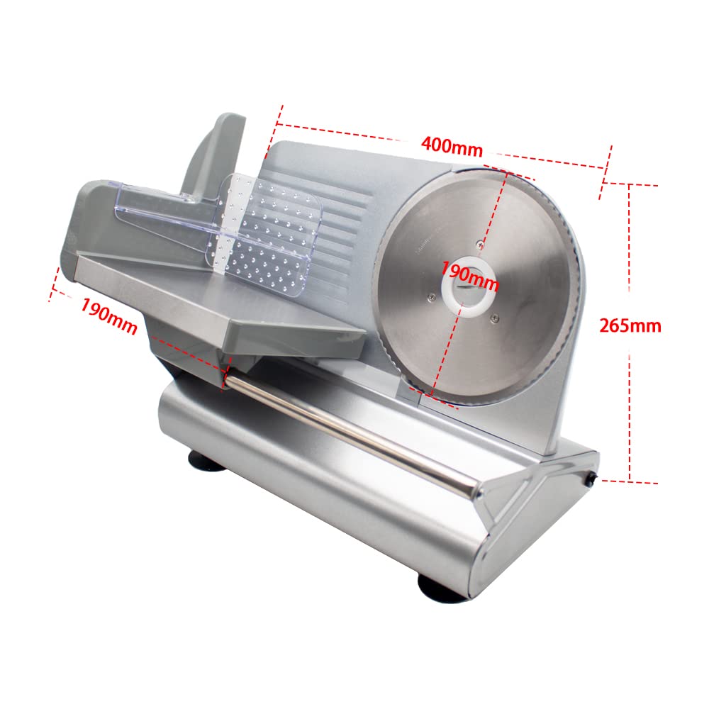 Commercial Electric Meat Slicer - Adjustable Thickness 0-20MM for Frozen Beef, Lamb, Bread | Heavy Duty Kitchen Appliance for Deli, Restaurant & Home Use