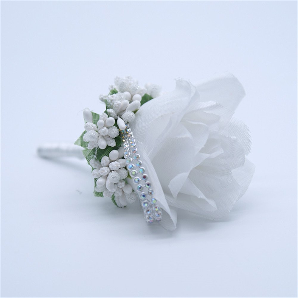 Elegant Rose Boutonniere for Groom & Groomsmen - Wedding, Prom, Party Corsage Flower Brooch - Perfect for Formal Events & Special Occasions