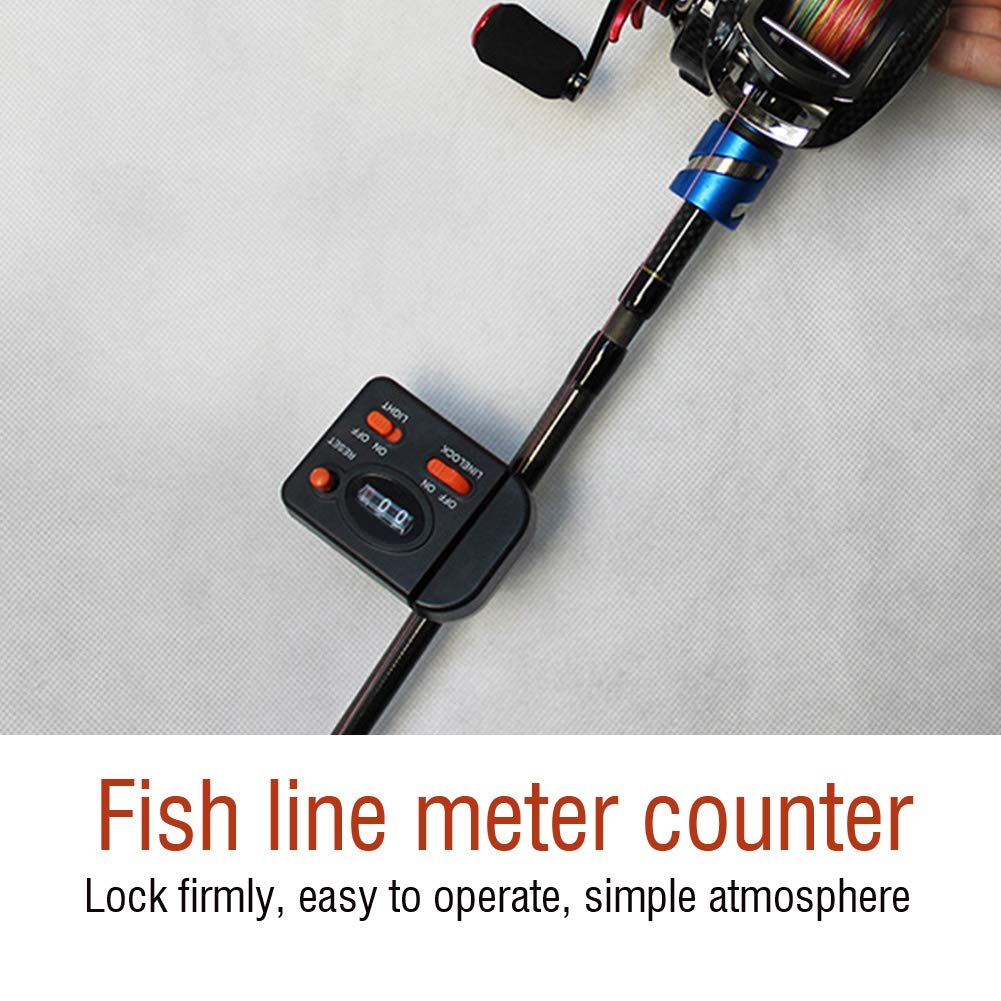 VGEBY Digital Fishing Line Meter Counter with Clip - Accurate Depth Finder for Spooling, Trolling & Jigging | Perfect for Saltwater & Freshwater Fishing