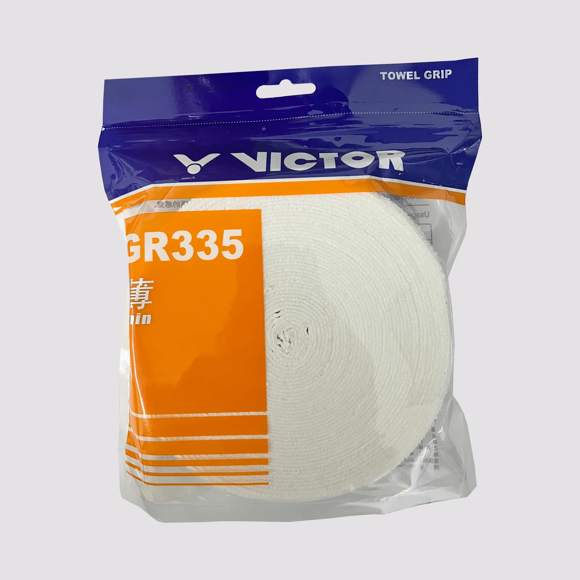 Victor GR335 Thin Tower Grip Roll - Non-Slip Rubber Grip for Badminton, Tennis & Squash Rackets - Perfect for Enhanced Control & Comfort During Play
