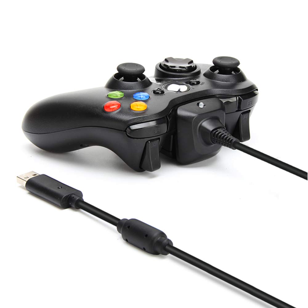 Reiso 2 Pack USB Charging Cable with Wireless Charger for Xbox 360 Controller - Fast Charging Cord Compatible with Xbox 360 Wireless Gamepad (Black) - Perfect for Gaming Sessions & Home Entertainment Setup