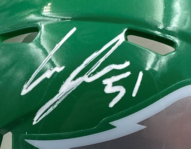 Cam Jurgens Signed Philadelphia Eagles Kelly Green Mini Helmet with PSA/DNA Authentication & Super Bowl LIX Case - Perfect for Collectors, Sports Memorabilia Displays, and Eagles Fan Gifts