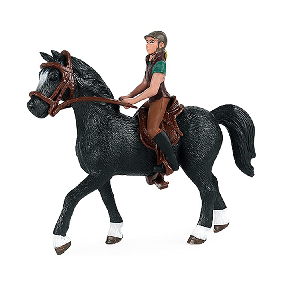 RCOMG Western Rodeo Horse Toys Playset with Cowboy & Horse Figurines - Farm World Horse Club Rider Set for Kids | Perfect for Pretend Play, Cowboy Adventures & Farm Animal Collections