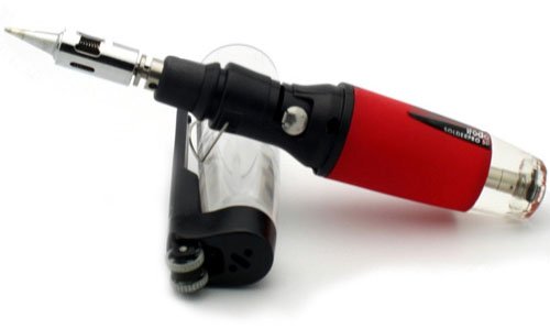 Iroda SOLDERPRO 50 Cordless Refillable Butane Soldering Iron Kit - Portable Red Soldering Tool for Electronics Repair, DIY Projects & Home Improvement