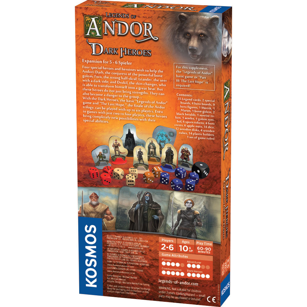 Legends of Andor: Dark Heroes Expansion Pack - Board Game Adventure for Strategy Lovers - Perfect for Game Nights & Fantasy RPG Enthusiasts