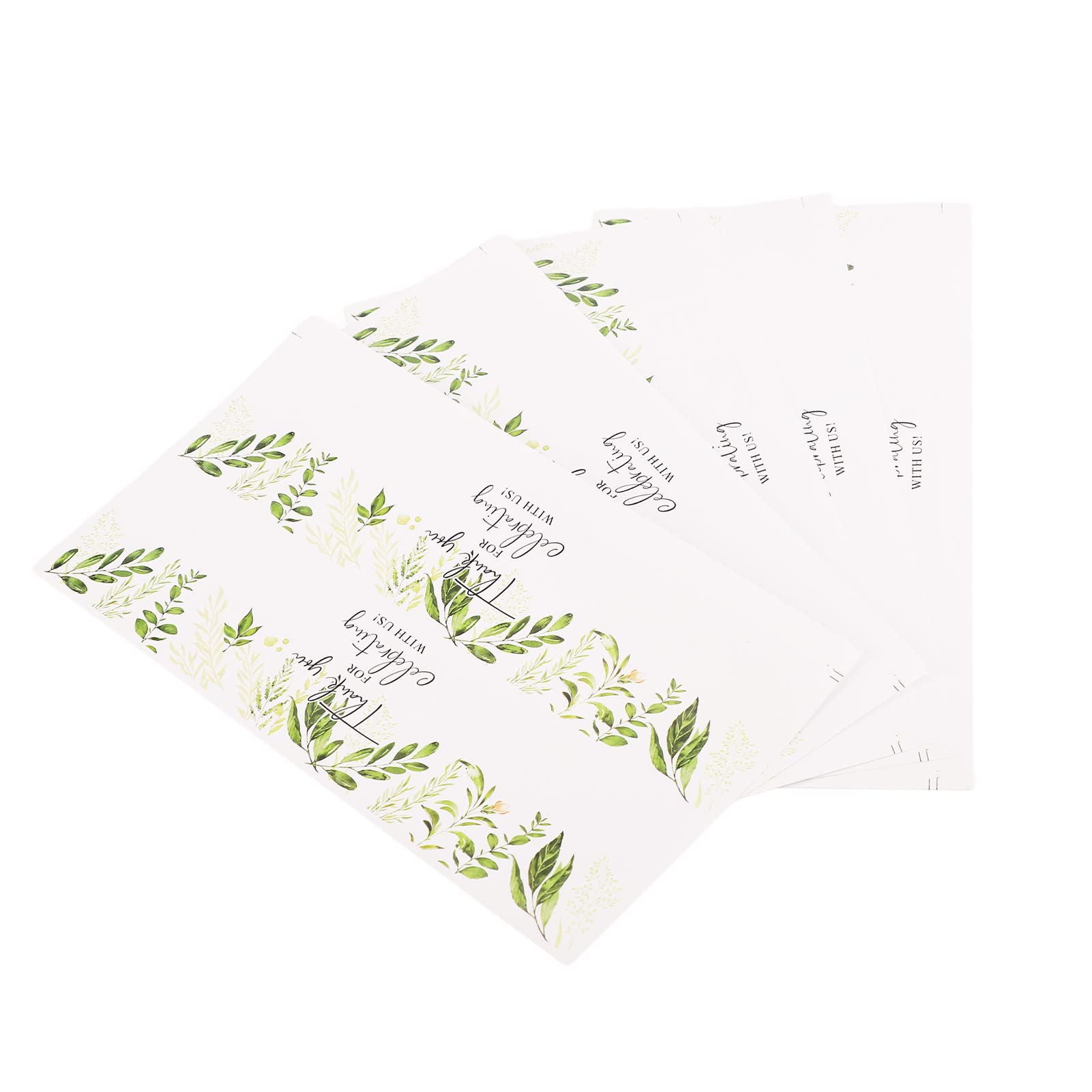 Floral Waterproof Bottle Labels - Green Plant Design for Wedding Decor
