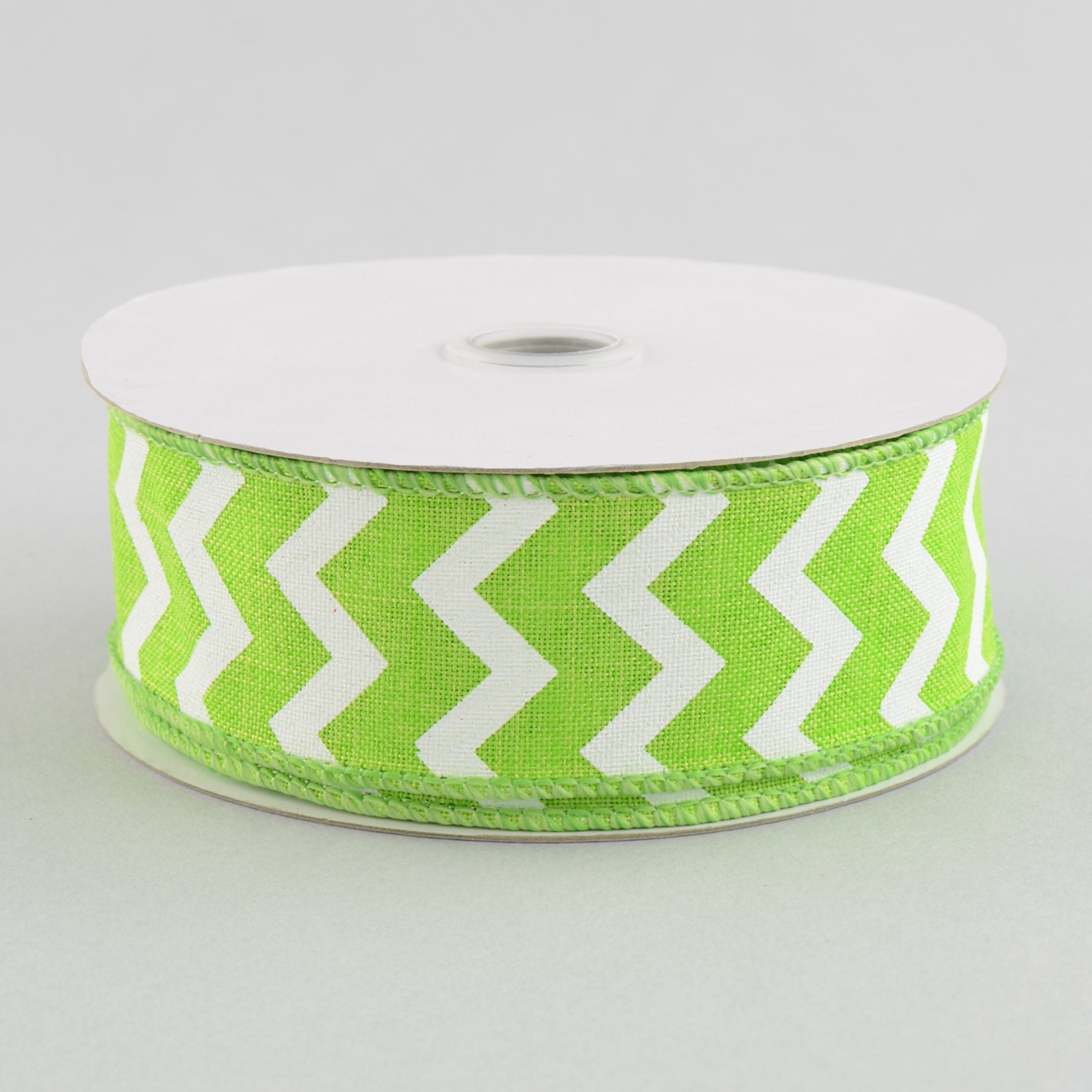 1.5 Inch Lime Green & White Chevron Ribbon - 10 Yards Premium Canvas Ribbon for DIY Crafts, Gift Wrapping, and Party Decorations