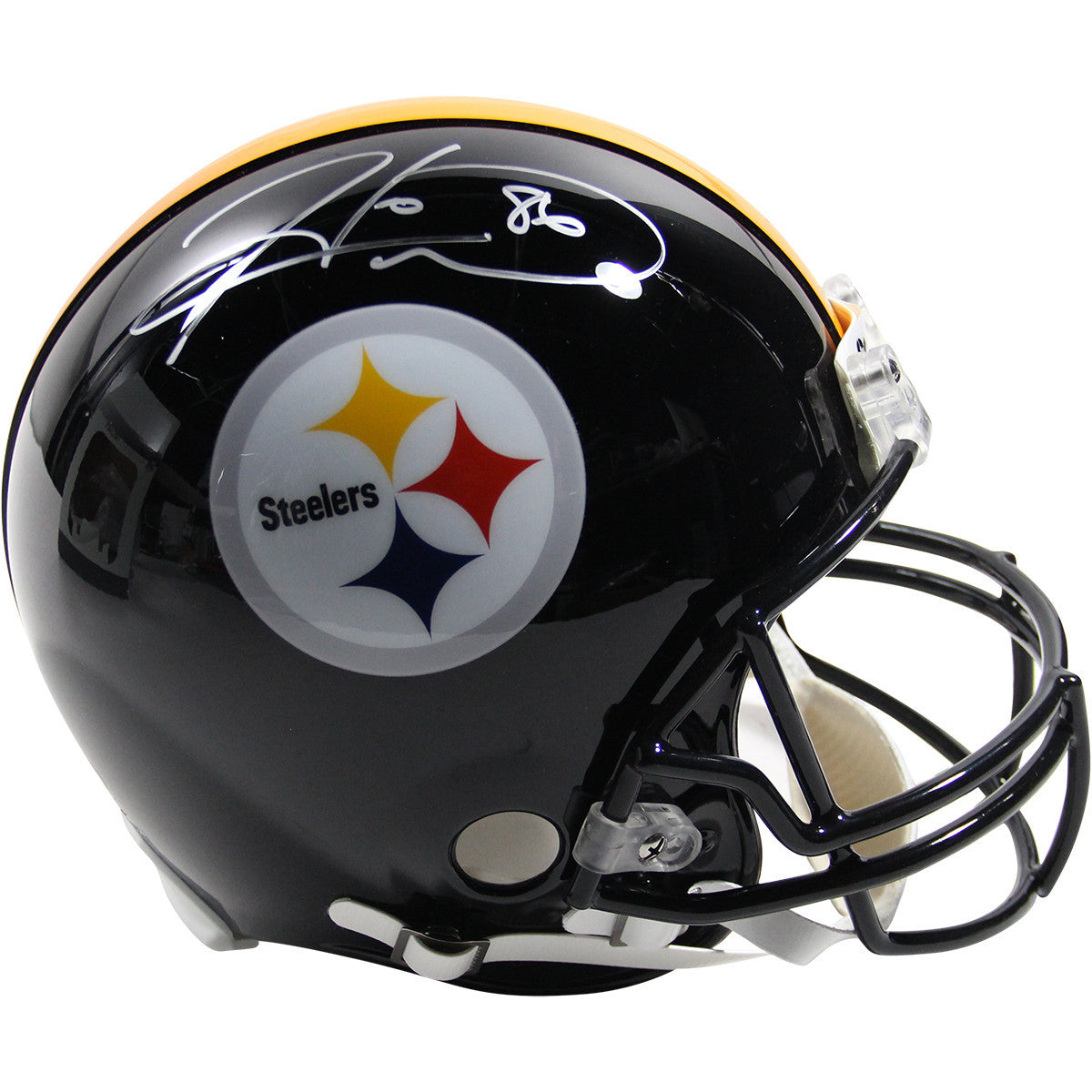 Hines Ward Autographed Pittsburgh Steelers Helmet - Authentic Signed NFL Football Memorabilia for Collectors and Fans - Perfect for Man Cave, Sports Bar, or Gift Idea