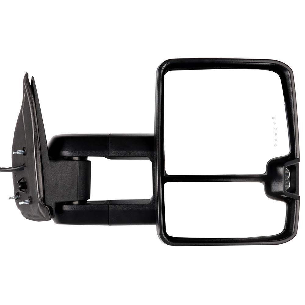 Towing Mirrors for Chevy Silverado & GMC Sierra (2003-2007) - Power Heated with Turn Signal | Compatible with Cadillac Escalade | Enhanced Visibility & Safety for Towing, Parking & Highway Driving