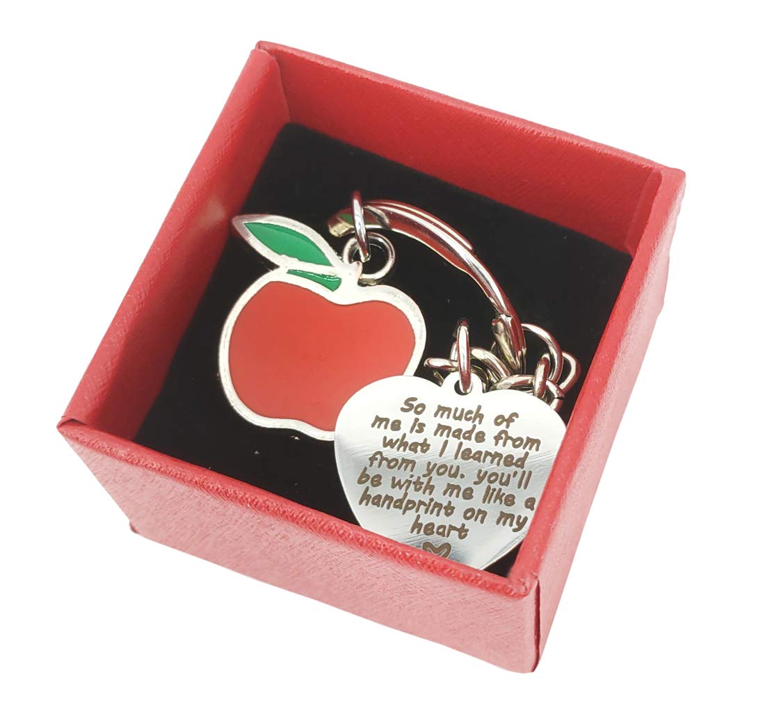**Best Teacher Appreciation Gifts for Women & Men – Heart & Apple Keychain – Bulk Funny Teacher Keyrings for Teacher’s Day, Birthday, Graduation, Valentine’s Day & Christmas – Perfect for Preschool Educators & Thank You Gifts**