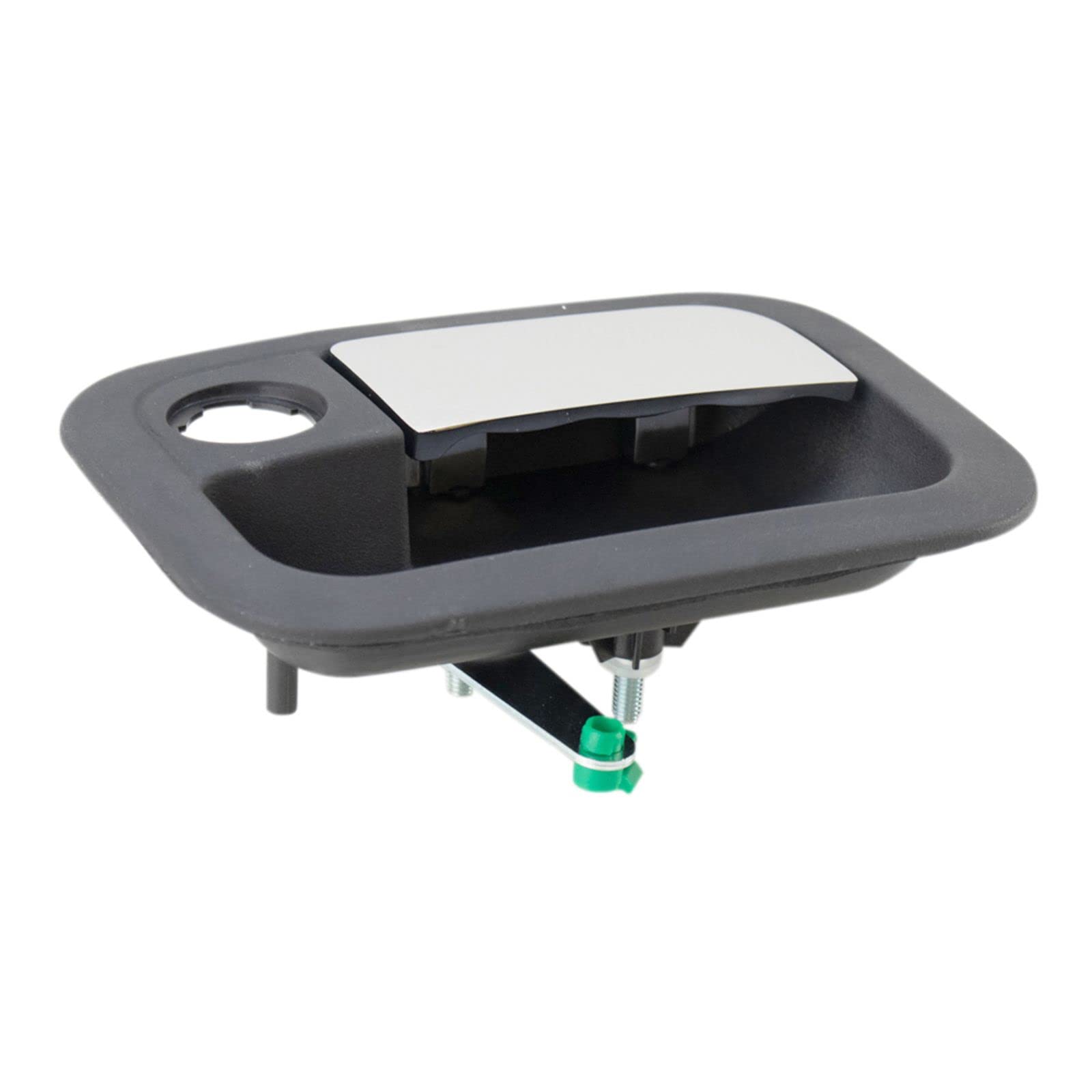 Chrome & Black Front Exterior Metal Door Handle for Kenworth Trucks - Passenger Side Replacement - Durable & Weather-Resistant for Heavy-Duty Use