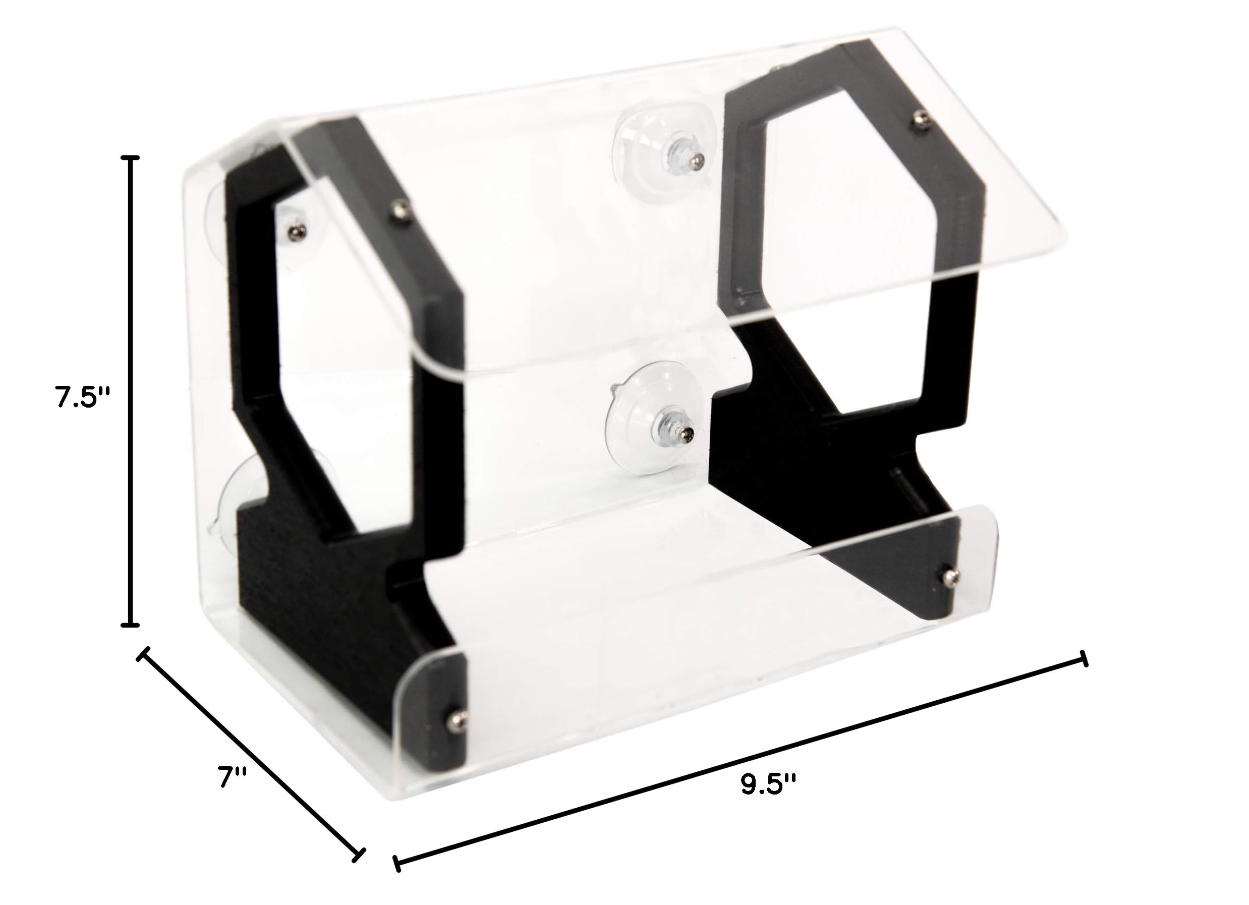 JC's Wildlife Geometric Diner 9-Window Bird Feeder - Easy to Clean & Fill, Holds 3 Cups of Seed - Clear Acrylic Window Mount Bird Feeder with Strong Suction Cups (Black) - Perfect for Bird Watching at Home, Office or Garden