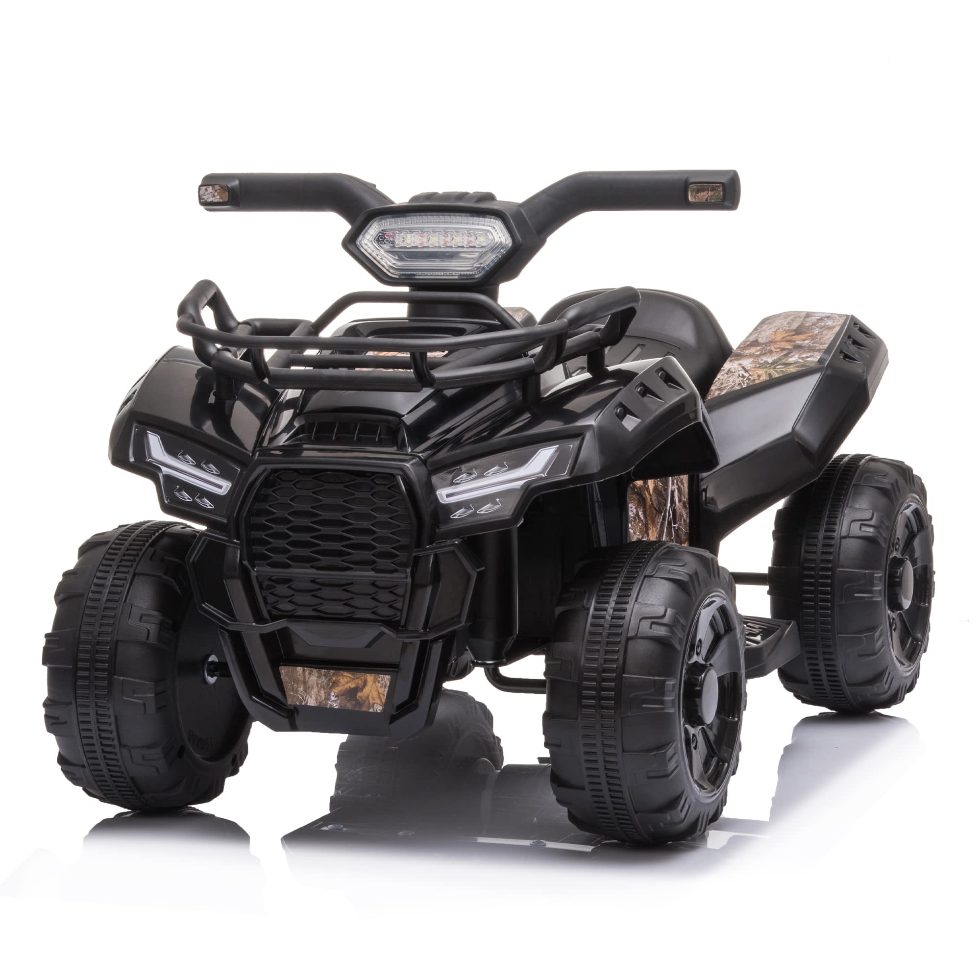 TOBBI 6V Kids Electric ATV Ride-On Car - Battery Powered 4-Wheeler Toy for Boys & Girls Ages 1.5-3 Years (18-36 Months) with LED Headlights - Black | Perfect for Indoor & Outdoor Play, Birthday Gifts & Toddler Development