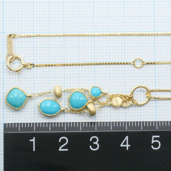 18K Yellow Gold Turquoise Necklace for Women - Handmade Dainty Pendant Jewelry Gift for Birthday, Anniversary & Special Occasions