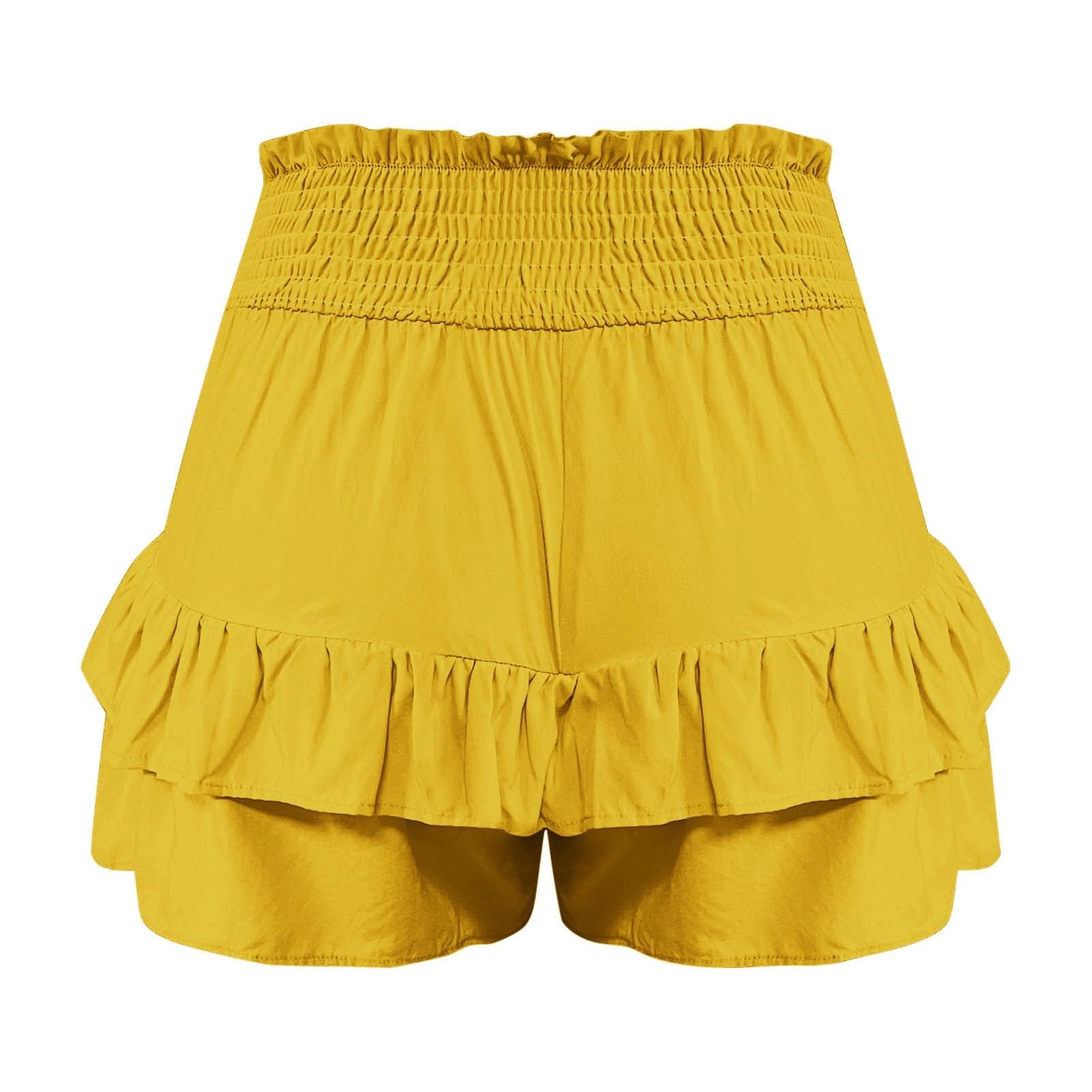Women's High Rise Ruffle Shorts - Trendy Summer Beachwear for Holidays