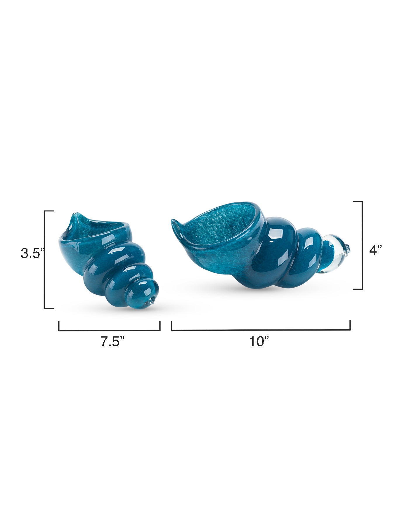 Ariel Shells (Set of 2) - Blue Seashell Decor for Beach Themed Party, Coastal Home Decor, Mermaid Birthday Party Favors